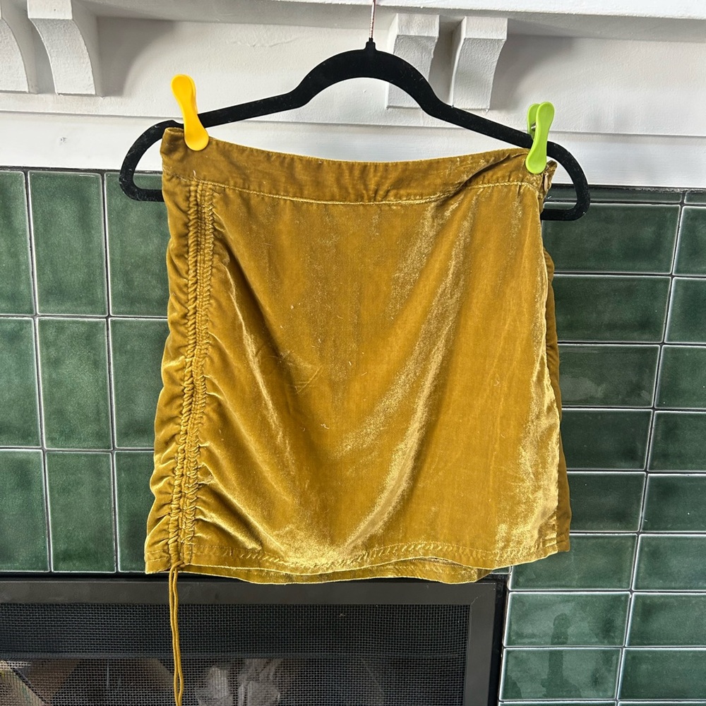 Free People Velvet Skirt - Olive Color - Size 8